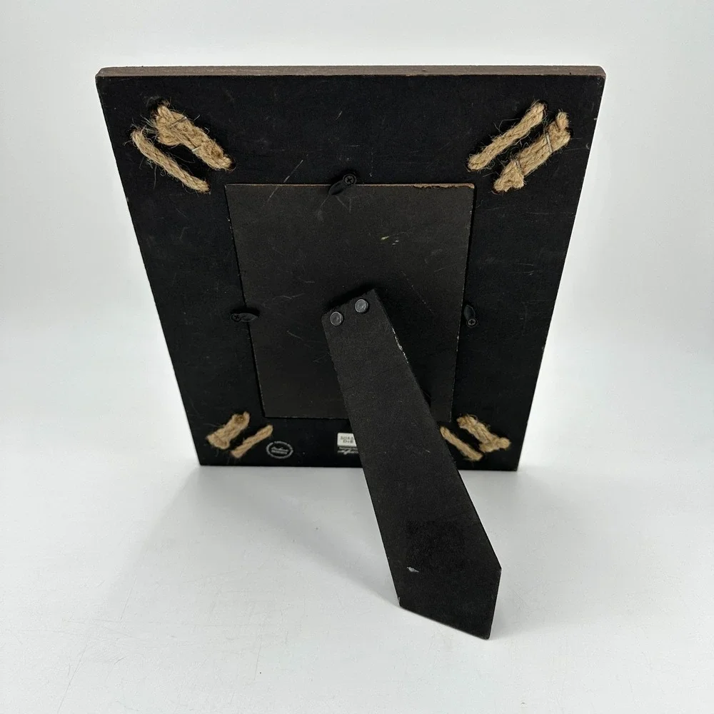 Sheffield Home Rustic‎ 4x6 Wood Photo Frame Rope Tabletop Display Farmhouse